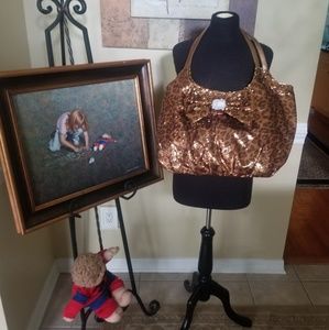 Joan Boyce leopard Sequin Tote Bag